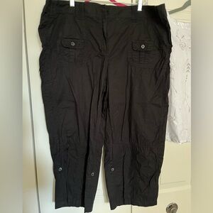 Style & Co 18W Cargo Utility Black Capri